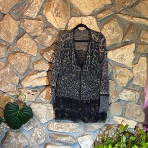 Cute distressed ruffle trim cardigan lightweight Aso tv